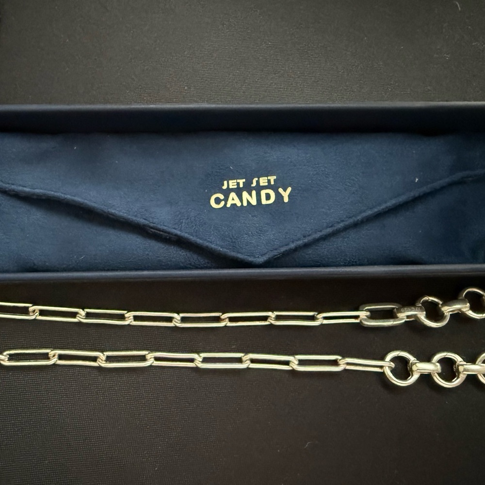 Jet Set Candy Sterling Silver Convertible Chain Necklace NEW